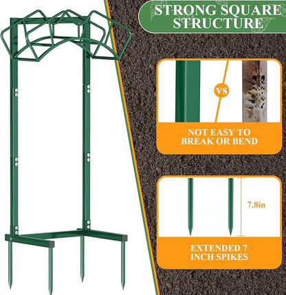 Qatsrin Super Stable Garden Hose Holder, Detachable Water Hose Holders Hose Storage Hold 160-Feet Hose, Water Hose Holder for Outside, Yard, Lawn, Farm (Green)