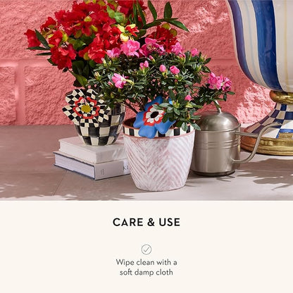 MACKENZIE-CHILDS Pot Climber, Decorative Flowerpot Hanger, Indoor and Outdoor Planter Hanging Decor, Dolce Vita Flower