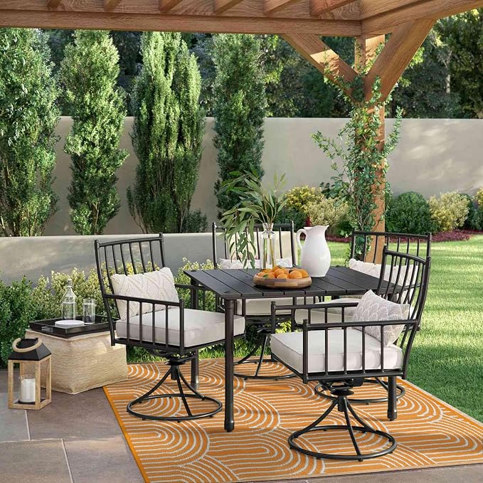 Anidaroel Outdoor Rug 5’x8’ Waterproof, Reversible Rainbow Outdoor Plastic Straw Outside Area Rug, RV Camping Rug for Porch, Balcony, Backyard, Camper, Pool Deck (Orange,5‘x8')