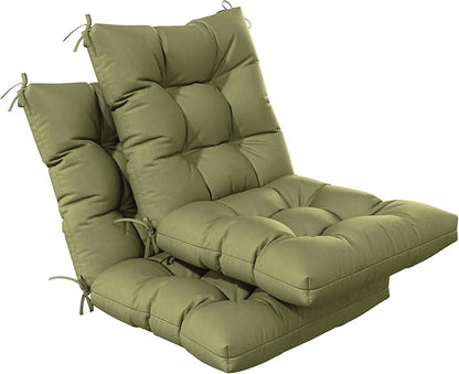 Patio Seat&Back Chair Cushions for Outdoor Furniture，Comfortable Cushions for Rocking/Dining/Lawn Chair-Set of 2