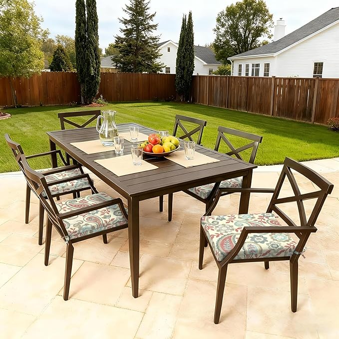 LVTXIII Outdoor Seat Cushions Set of 4 Square Corner Chair Cushions with Ties, Patio Chair Pads for Home Office and Patio Garden Furniture Decoration 19"x19"x2", Paisley Vintage