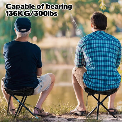 Travel Folding Camping Stool, 14.6 inches Tripod Chair and Maximum weight 210 lbs Outdoor Portable Party Chair Fishing Chairs Seat for Camping Fishing Hiking Gardening and Garden Painting Black