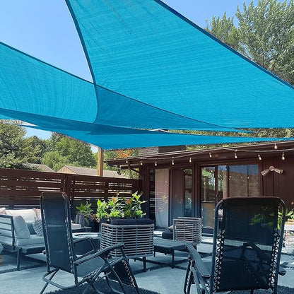 LOVE STORY Custom Size 6'x6'x6' Turquoise Blue Sun Shade Sail Triangle Sunhsade Fabric Awning Canopy for Patio Backyard Carport Pergola (Customized)