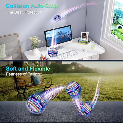 Ivtivfu Flying Orb Ball (Blue, 2025 Upgraded) with Dazzling Lights, Magic Hover Spinner, Cool Boomerang Drone, Floating Cosmic Globe, Kids Toys Gifts for 6 7 8 9 10 Year Old Boys Girls