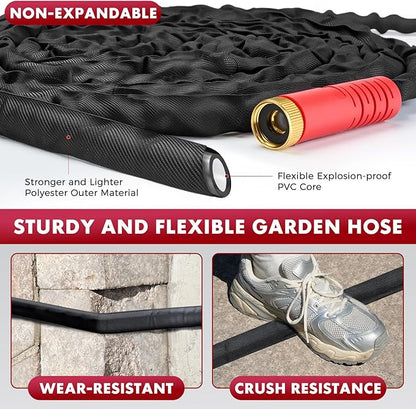 Panyee Upgraded 100FT Non-Expanding Garden Hose, Lightweight, Flexible Ultra-Light Water Hose, Burst-Resistant, Lead-Free, Anti-Kink, High-Pressure