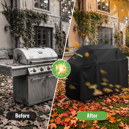 Grill Cover for Backyard & Gas Grills - 55×24×43 Inch Heavy Duty Waterproof, Windproof Buckles & Night Vision Handles