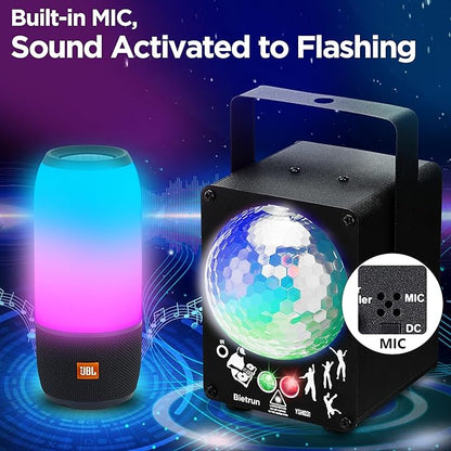 Party Dj Disco Stage Light, Sound Activated Strobe Stage Lights, LED RGB Rave Flashing Lights with Remote Control for Parties Birthday Gift Wedding Karaoke Bar Club Dance Home Halloween Decorations