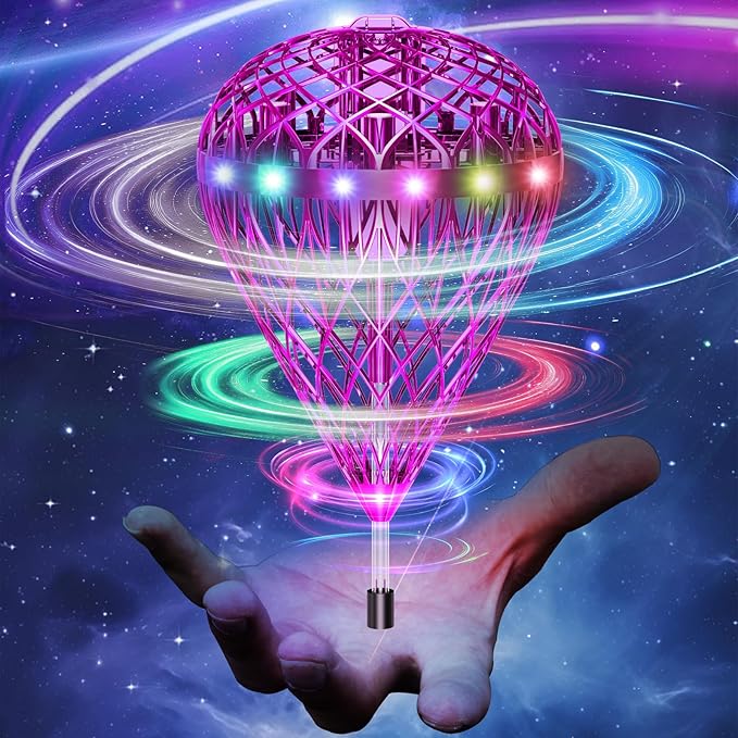 Flying Orb Ball 2025, Magic with 3D Bouncing & Spinning Tricks, Cosmic Globe Floating Ball Toy with RGB Lights, Cool Toys Gift for Boys Girls Ages 6 7 8 9 10+(Purple)