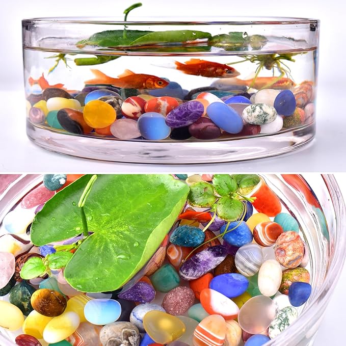 Polished Stone Set Labradorite Crystals, Handpicked Tumbled Gemstones Rocks, Pebbles for Reiki, Chakra, Healing, Home Decor 0.6" Inches 7 Ounces