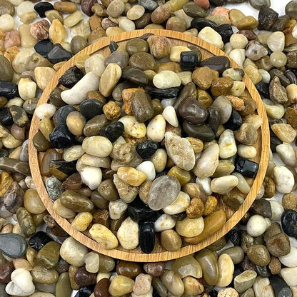 FANTIAN 2 lbs Aquarium Gravel, 2/5 inch Pea Gravel for Fish Tank, Decorative Pebbles River Rocks for Plants Succulent Vase Indoor Water Fountains and Outdoor Landscaping