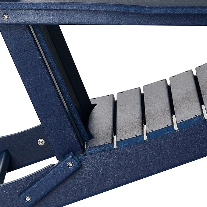 WestinTrends Malibu Malibu Outdoor Folding Poly Adirondack Chair (Set of 8), Navy Blue
