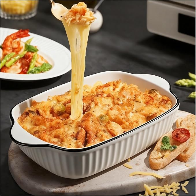 34oz Small Ceramic Casserole Dishes Set Of 4-1000ml Small Baking Dish With Handles, Suitable For Ovens And Microwaves, Compact Size Ideal For Gratins, Pasta Dishes, Tiramisu And Baked Goods