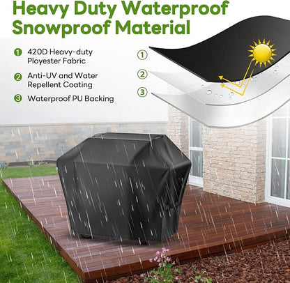 Grill Cover 60 Inch for Outdoor Gas BBQ Grill,Waterproof Fade Resistant Anti-UV Barbecue Grill Cover & Weather Protection BBQ Cover for Griddle Outdoor,Compatible with Weber Nexgrill Char-broil