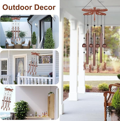 Metals Dragonfly Wind Chimes for Outside to Create a Zen Atmosphere Suitable for Outdoor Garden Patio Home Decor,Melodious Melodic Tones Wind Chimes Suitable as A Birthday Gift for Women Mom