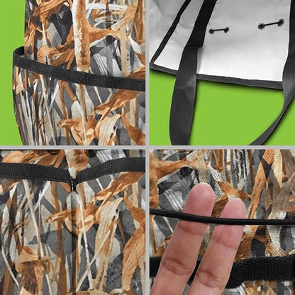 Green Camo Garden Tool Bag - Waterproof Garden Tote with 8 Pockets, Large Storage Home Organizer Gardening Tool Oxford Bag for Garden Tools Kits Holder, Ideal Outdoor Gardening Gift for Women & Men