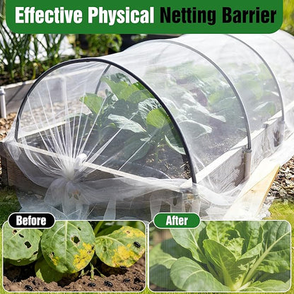 10 X 60FT Garden Mesh Netting Ultra Fine Mesh Netting Pest Barrier for Raised Beds, Mosquito Insect Bug Bird Netting for Blueberry Bushes Strawberry Fruits Vegetables Flowers Plants Cover Protection