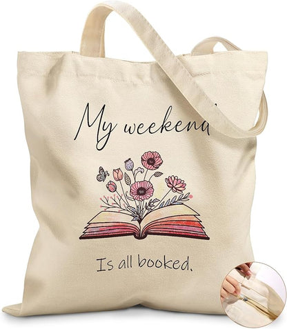 Miss Adola Canvas Tote Bag for Women – Aesthetic Canvas Bag with Zipper Cute Stylish Reusable Shoulder Totes for Shopping Work Daily Vacation, Weekend Book