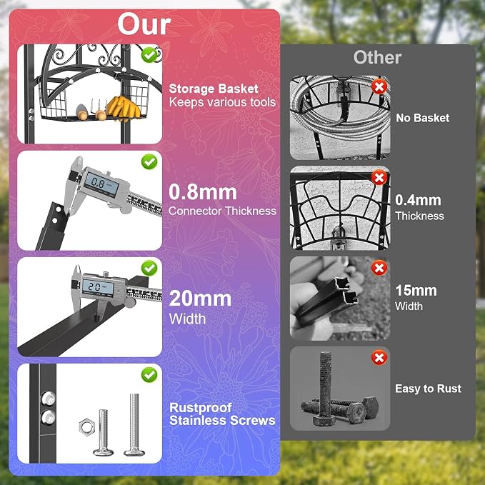 OLV Garden Hose Holder, Freestanding Water Hose Holder Stand with Storage Basket Holds 150-ft Pipe, Heavy Duty Outdoor Decorative Metal Hose Storage Hanger Rack for Outside Yard Lawn Farm