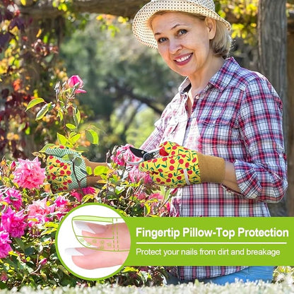 Ainiv Floral Gardening Gloves for Women/Ladies, Non-Slip Garden Work Gloves,Breathable Yard Work Glove Light Working Gloves