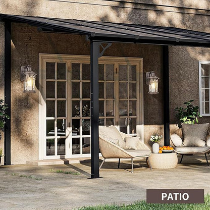 Darkaway Outdoor Wall Light Fixture,Outside Porch Lights Wall Mounted Water Ripple Glass Exterior Waterproof Lantern Modern Wall Sconce Lighting for Front Door Yard Patio
