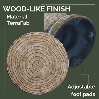 Afterglow Terrafab Material Outdoor Round Side Table, Natural Decorative Garden Stools, Unique End Table for Living Room Bedroom Patio Home Decor