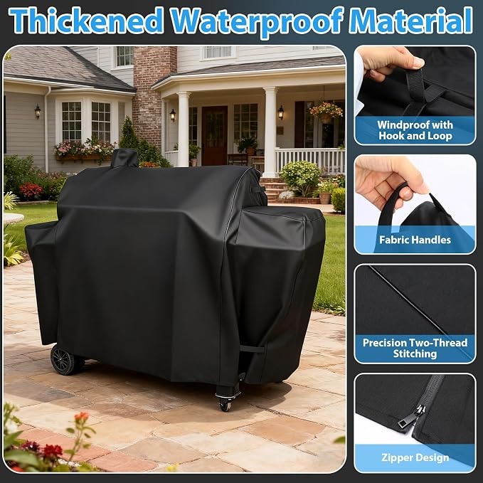 Utheer Grill Cover for Pit Boss PB1230 Combo Grill, Waterproof 600D Grill Cover for PB1100PSC2 & PB1100PSC1 Pro Series Triple-Function Wood Pellet/Gas Combo Grill, for PB 67364