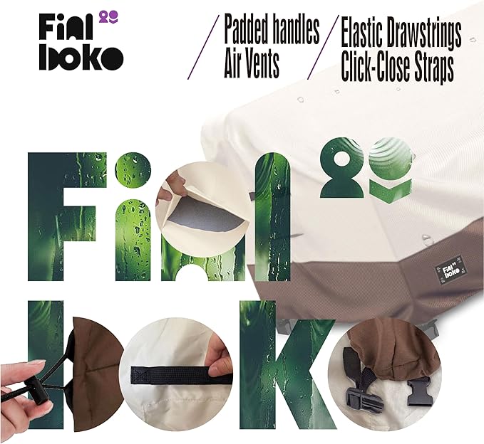 2-Seater Outdoor Couch Cover,60" Wx38 Dx35 H Patio Loveseat Cover,100% Waterproof Heavy Duty Patio Sofa Covers,Patio Furniture Covers,Beige&Brown