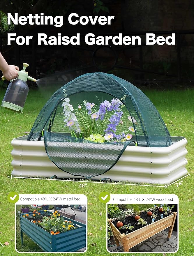 Pop up Gardening Net Cover,44x21.6x31.5 inches Pack of 2,Pest Guard Cover for Vegetables Fruits Durable Plant Gardening Net, Pop-Up Chicken Pen for Small Animals Outdoor Run and Pet Enclosure