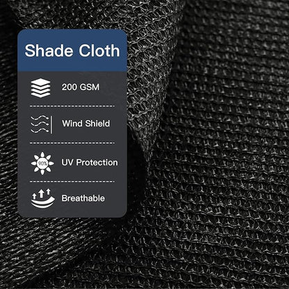 90% Sun Shade Cloth with Grommets, Customizing Outdoor Pergola Shade Cover Canopy, Heavy-Duty Mesh Tarp Patio Sun Screen for Lawn Garden Backyard, 11X15 FT, Black