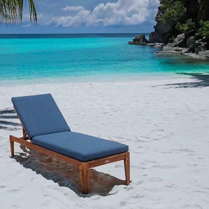 Tommy Bahama Chaise Cushion, 26" X 82" X 2.5", Bamboo Bay Cobalt