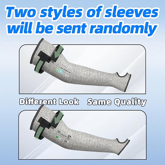 Schwer PRO-SKIN ANSI A6 Cut Resistant Sleeves With 2.0 Detachable Hook and Loop Straps, Non-PFAS, High Risk Cut Protection Arm Sleeve for Thin Skin, Gardening Sleeves, Protective Sleeve for Arms