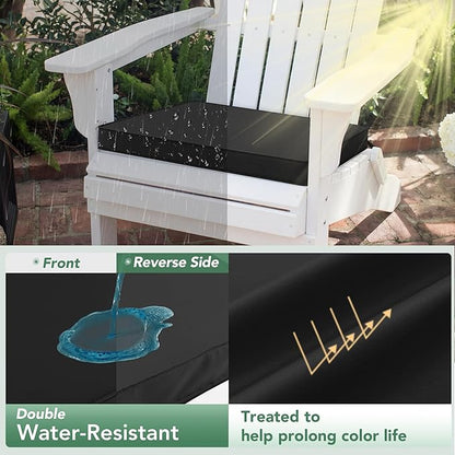 Outdoor Chair Cushions Set of 4: Waterproof & Color Fastness Seat Cushion for Patio Furniture - 22 x 22 x 3 Inch Chair Pads with Ties and Hidden Zipper - Patio Chair Cushion Replacement, Black