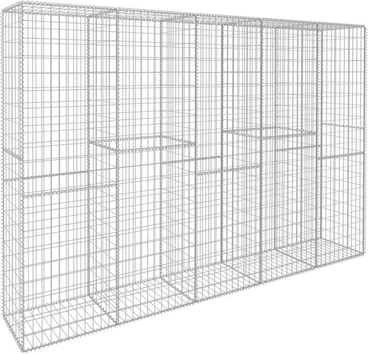 Tidyard Gabion Wall with Cover Mesh Wire Basket Panel Galvanized Steel Garden Stone Fencing Patio Decorative Fence for Outdoor Landscape Lawn 118.1 x 19.7 x 78.7 Inches (L x W x H)