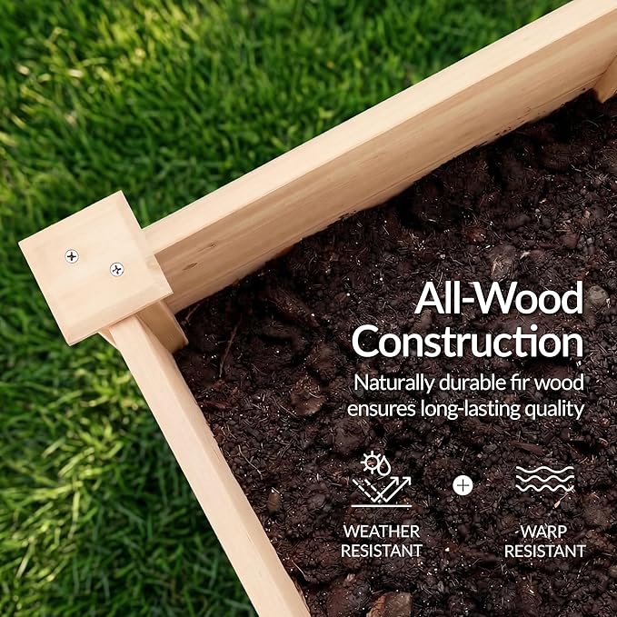 Best Choice Products 72" x 24" x 30" Raised Garden Bed with Extra Deep 16" Depth, Elevated Wood Planter Box Stand for Backyard, Patio, Balcony, Natural Fir Wood - Natural