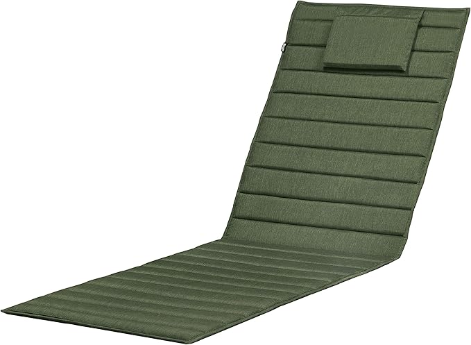 Classic Accessories Storigami Water-Resistant 80 x 26 Inch Chaise Lounge Cushion, Heather Fern, Patio Cushion