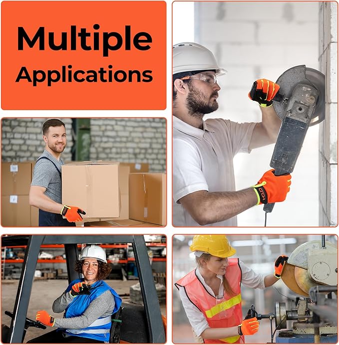 HANDLANDY Work Gloves for Men & Women, Utility Mechanic Working Gloves Touch Screen, Flexible Gardening Gloves for Yard