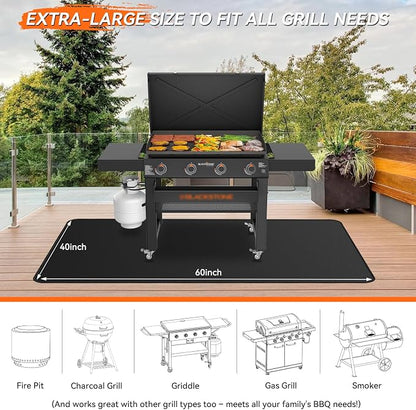 60x40 inches Large Under Grill Mats for Blackstone, Double-Sided Fireproof Outdoor Grill Protective Mat, Oilproof Waterproof BBQ Fire Pit Fireplace Mat