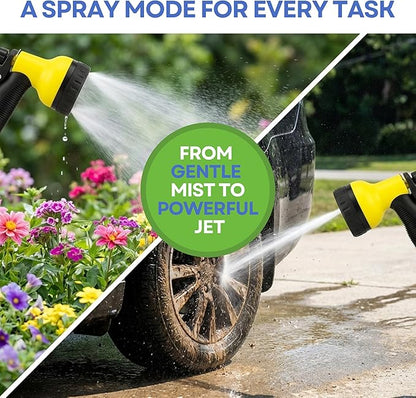 J&B XpandaHose 50ft Expandable Garden Hose – Ultra-Strong 3750D, 4-Layer Latex Core, Brass 3/4" Connectors, 10-Pattern Nozzle & Storage Bag – Lightweight, Kink-Reducing, Leak-Resistant