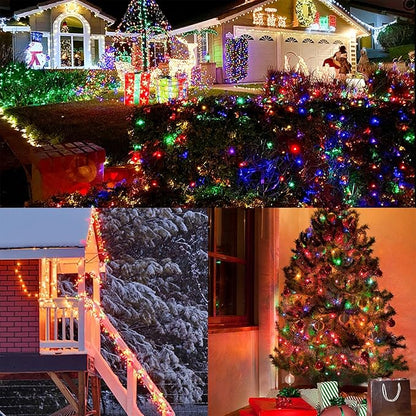 WATERGLIDE 1000 LED Christmas String Lights, 328 FT Green Wire LED Decorative Fairy Lights with Remote & 8 Modes, Waterproof for Outdoor Xmas Holiday Party Garden Wedding Home Decor, Multicolor