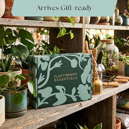 Rosy Soil Plant Parent Essentials Gift Box - Indoor Plant Kit & Gardening Tool Kit | Peat-Free Houseplant Soil, Terracotta Watering Bulb, Soil Scoop, Plant Brush - Gift for Plant Lovers