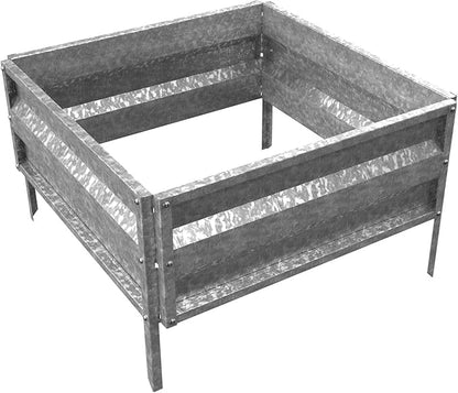 Pure Garden Raised Garden Bed Plant Holder Kit with Adjustable Galvanized Iron for Growing Flowers, Vegetables, Herbs