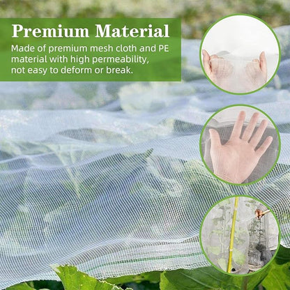 10 x 33FT Garden Mesh Netting, Ultra Fine Mesh Protection Netting Plant Covers Greenhouse Row Cover Raised Bed Screen Barrier Net for Vegetable Fruits Flowers Trees Crops, White