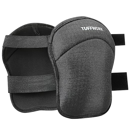 Professional Knee Pads with Adjustable Straps, Kneepad Heavy Duty Foam Padding, Black