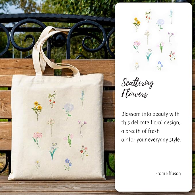 Canvas Tote Bag with Aesthetic Prints, Cute Tote Bag for Women Girls with Wide Strap, Gifts for Cat Book Lovers