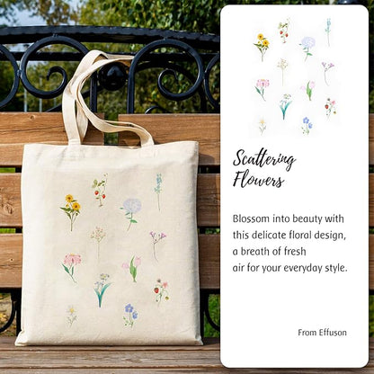 Canvas Tote Bag with Aesthetic Prints, Cute Tote Bag for Women Girls with Wide Strap, Gifts for Cat Book Lovers