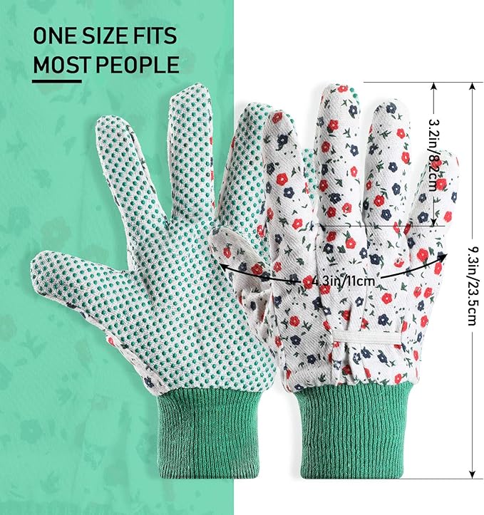 Geiserailie 4 Pairs Garden Gloves for Women Floral Gardening Work Gloves Soft Breathable Yard Cleaning, Fishing, Gardening, Weeding, Planting, Watering