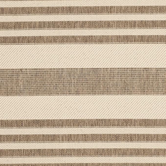SAFAVIEH Washable Rug Outdoor Courtyard Collection - 2' x 3'7", Brown & Bone, Non-Shedding & Easy Cleaning, Ideal for Patio, Front Door, Entryway, Doormat (CY6062-242)
