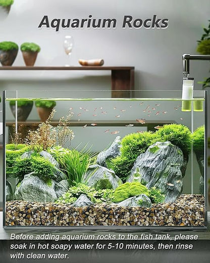 15LB Natural River Rocks for Plants, 1-2.2'' Mixed Color Decorative Pebbles for Garden Landscaping, Polished River Stone for Outdoor Decor