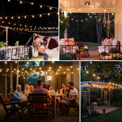 60FT LED Outdoor String Lights Patio Lights with 22 Shatterproof G40 Vintage Edison Bulbs, Outside Hanging Lights Waterproof for Porch, Deck, Garden, Backyard, Balcony