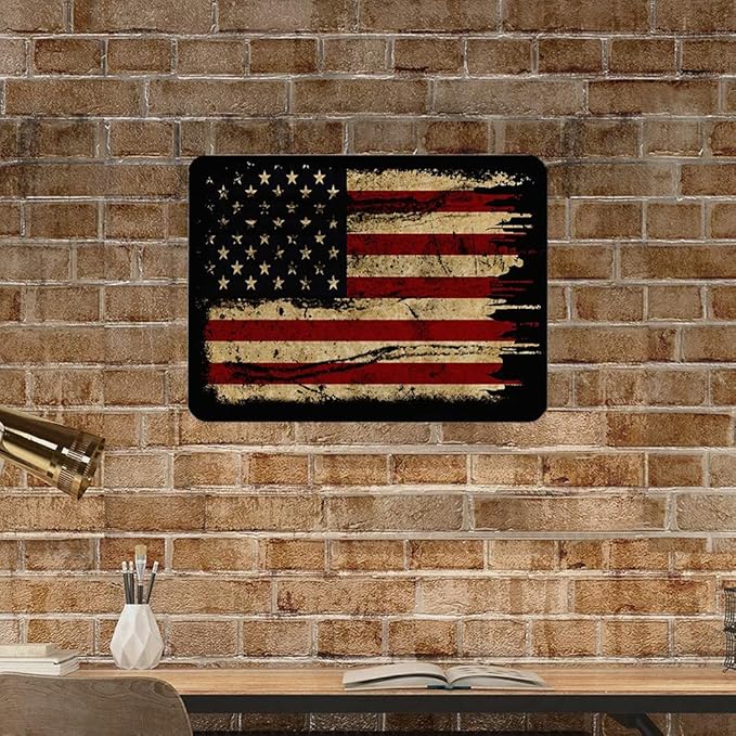 Retro Metal Tin Sign Wall Decoration with American Flag Pattern, Used for Bar Home Living Room Decoration 12 X 8 Inches